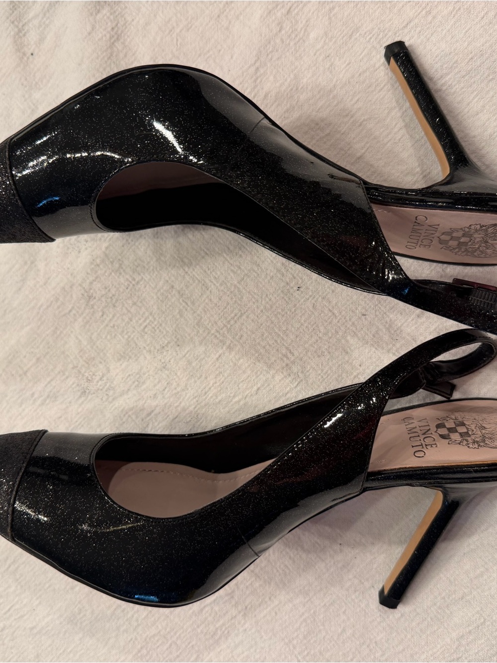 Vince Camuto Black Pointed Toe Slingback Pumps - Picture 5 of 10